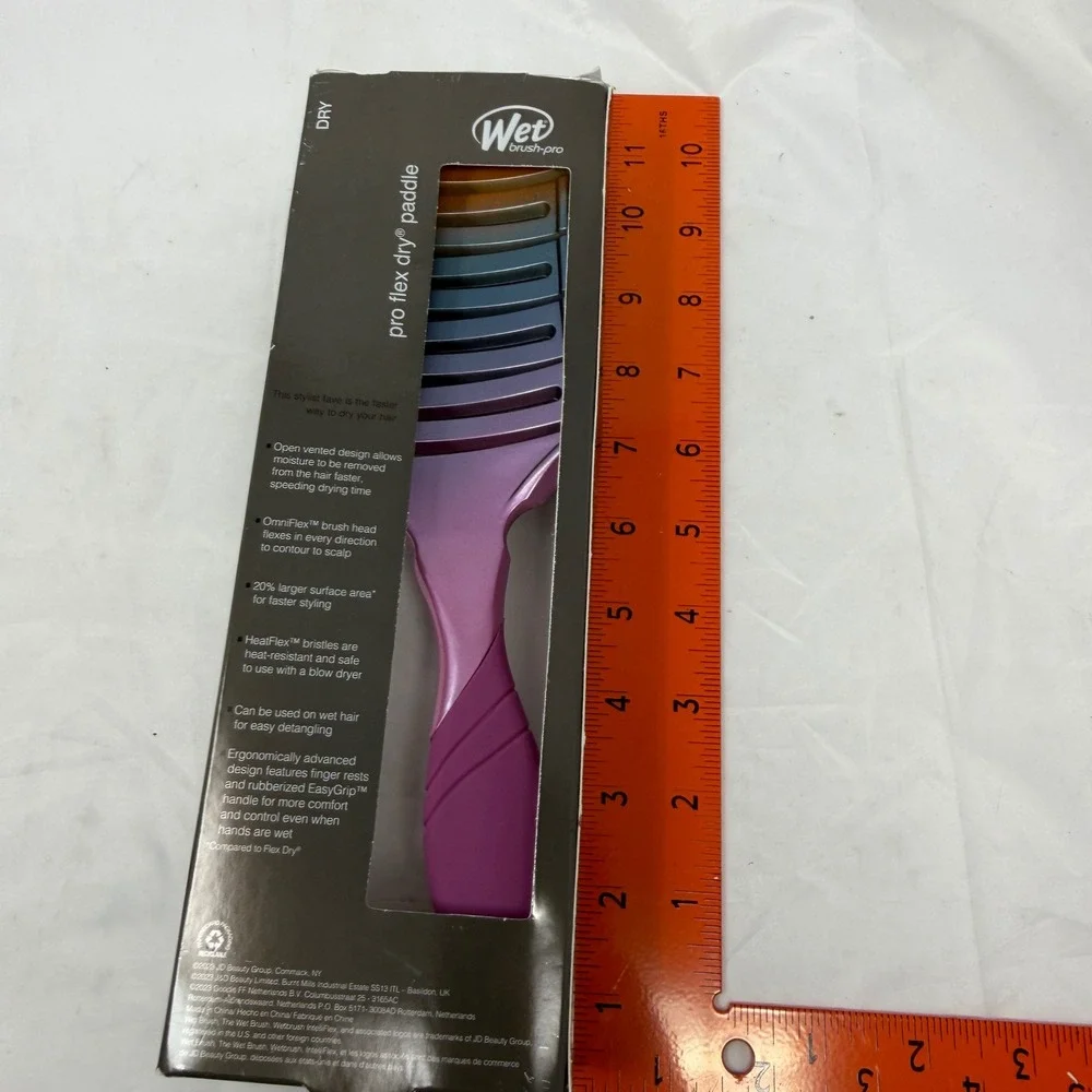 Wet Brush Pro Flex Dry Paddle Vented Hair Brush Ombre Purple Blue HeatFlex